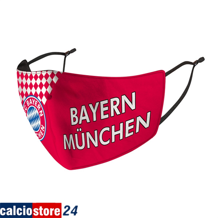 Mascherine Calcio Bayern Monaco Rosso/Bianco Reutilisable