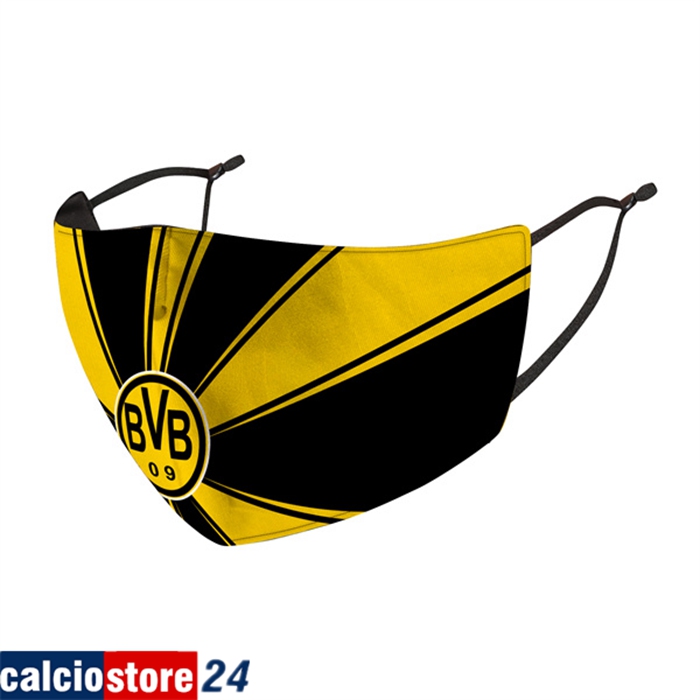Mascherine Calcio Dortmund Nero/Giallo Reutilisable