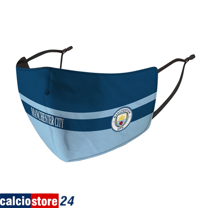 Mascherine Calcio Manchester City blu navy Reutilisable