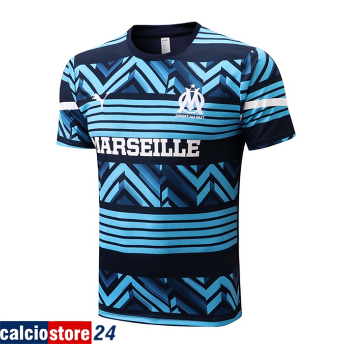 T Shirt Allenamento Marsiglia OM Blu/Nero 2022/2023