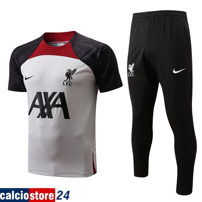 T Shirt Allenamento + Pantaloni FC Liverpool Nero/Bianco 2022/2023
