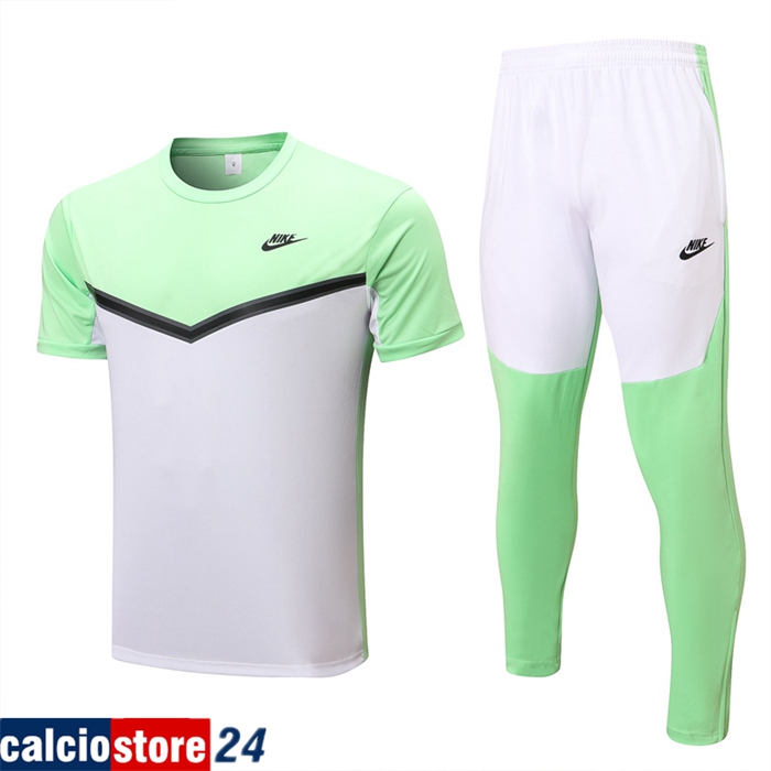 T Shirt Allenamento + Pantaloni Nike Verde/Bianco 2022/2023