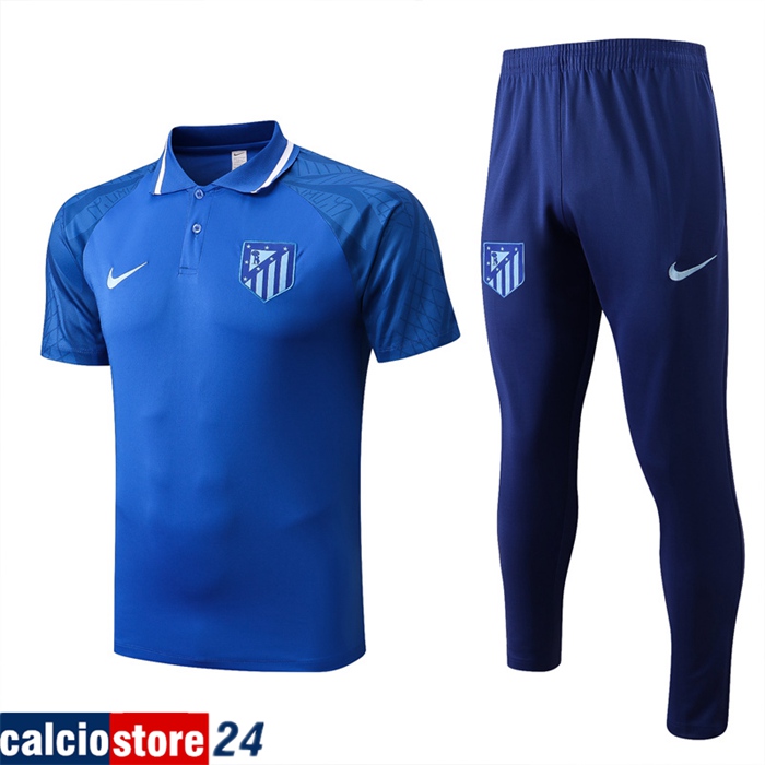 Kit Maglia Polo Atletico Madrid Blu 2022/2023