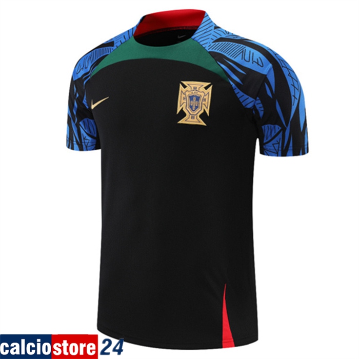 T Shirt Allenamento Portogallo Nero/Blu 2022/2023