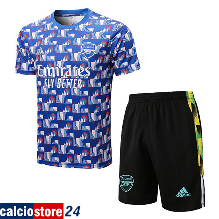 T Shirt Allenamento + Pantaloncini Arsenal Blu/Bianco 2022/2023