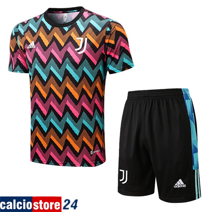 T Shirt Allenamento + Pantaloncini Juventus Clair/Arancia/Rosa 2022/2023