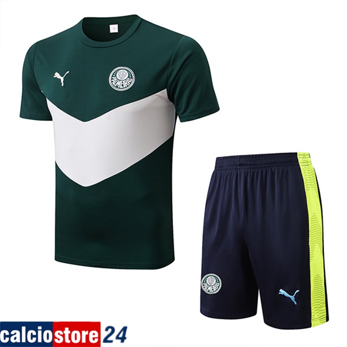 T Shirt Allenamento + Pantaloncini Palmeiras Verde/Bianco 2022/2023