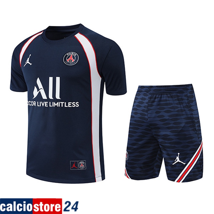 T Shirt Allenamento + Pantaloncini Jordan PSG blu navy 2022/2023