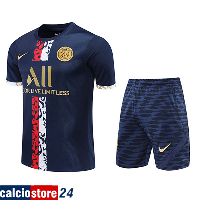 T Shirt Allenamento + Pantaloncini PSG blu navy 2022/2023