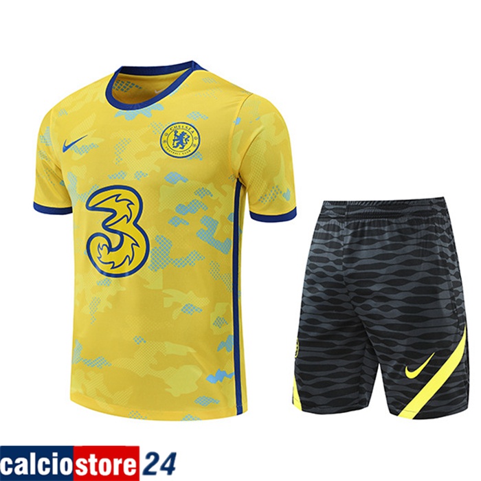 T Shirt Allenamento + Pantaloncini FC Chelsea Giallo 2022/2023