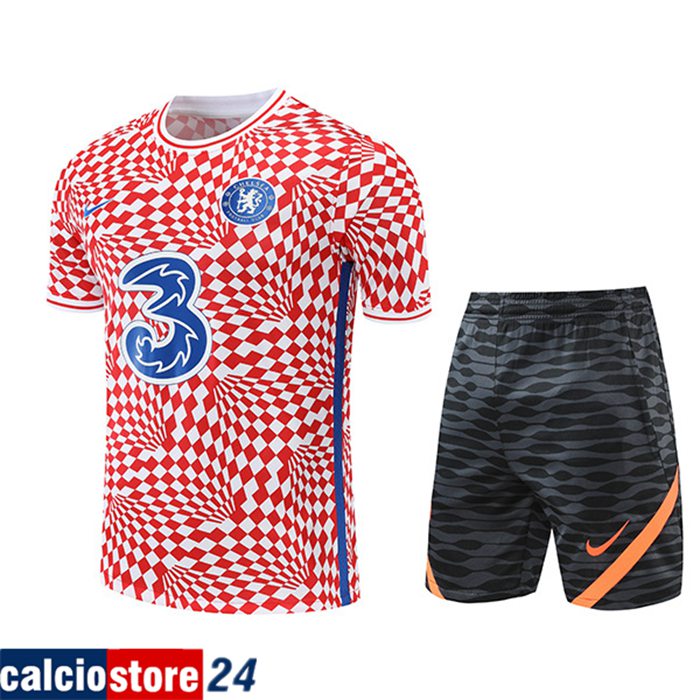 T Shirt Allenamento + Pantaloncini FC Chelsea Rosso 2022/2023