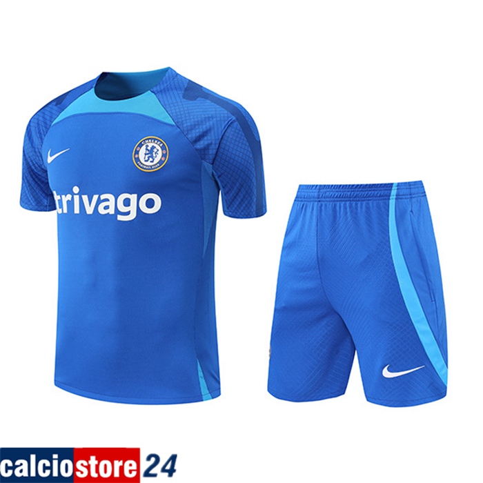 T Shirt Allenamento + Pantaloncini FC Chelsea Blu 2022/2023