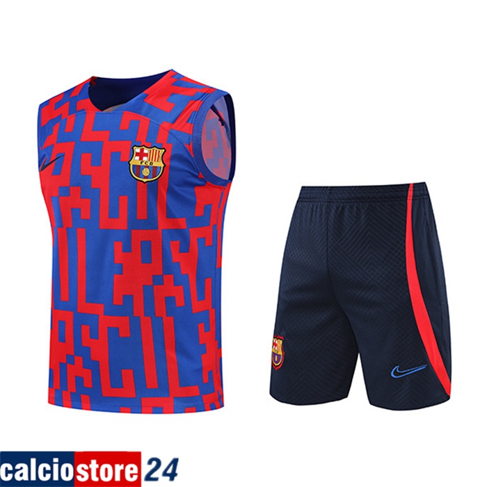 Canotta Allenamento + Pantaloncini FC Barcellona Rosso/Blu 2022/2023