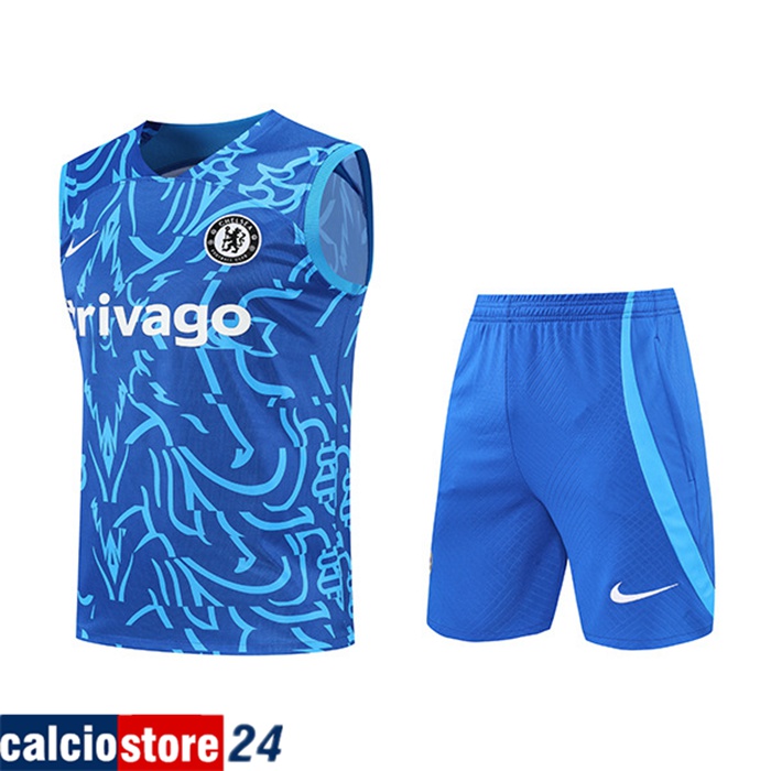 Canotta Allenamento + Pantaloncini FC Chelsea Pattern Blu 2022/2023