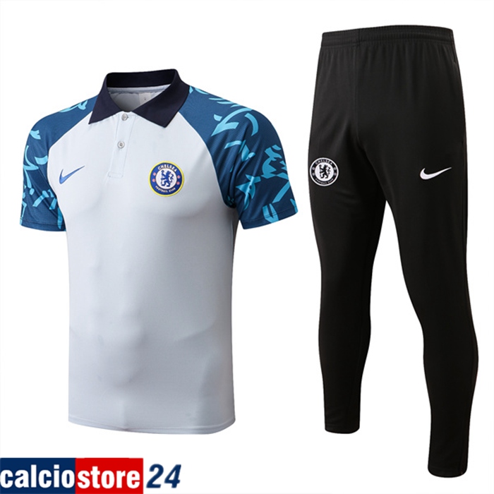 Kit Maglia Polo FC Chelsea Bianco/Blu 2022/2023