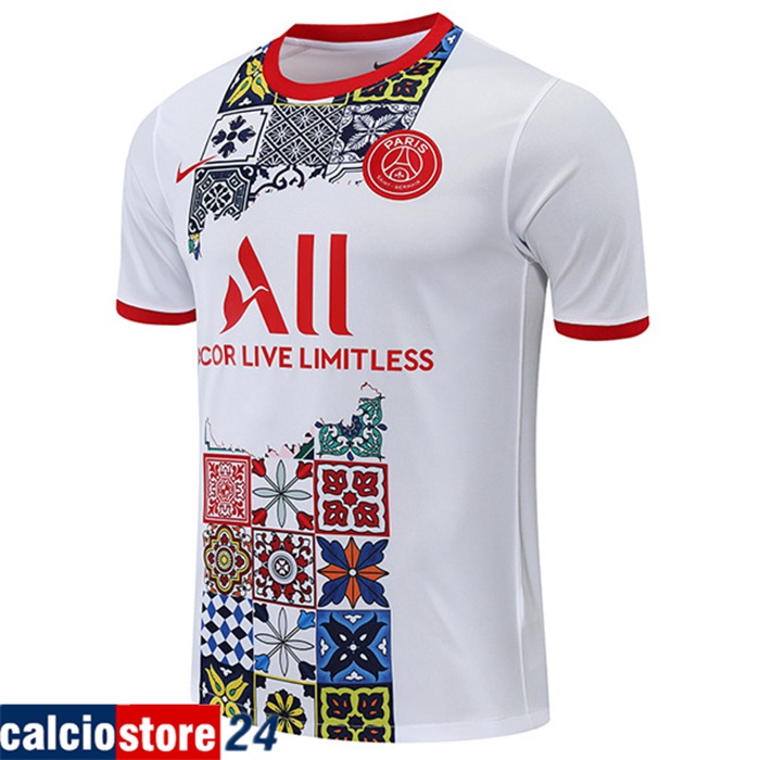T Shirt Allenamento PSG Rosso/Bianco 2022/2023