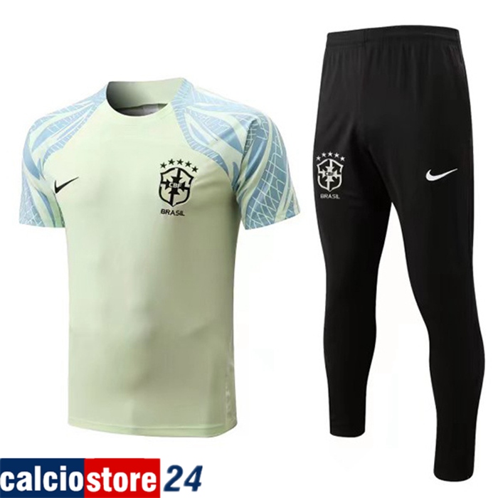 Kit Maglia Allenamento + Pantaloni Brasile Giallo 2022/2023
