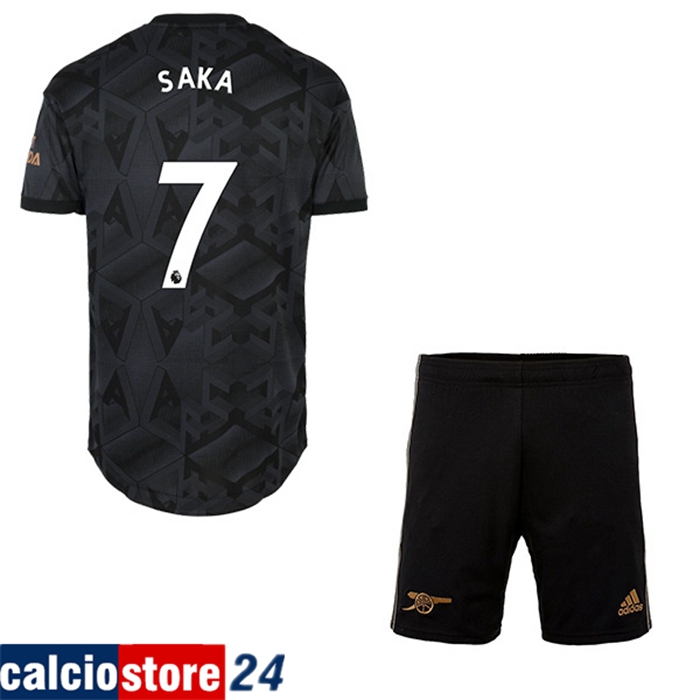 Maglie Calcio Arsenal (SAKA #7) Bambino Seconda 2022/23