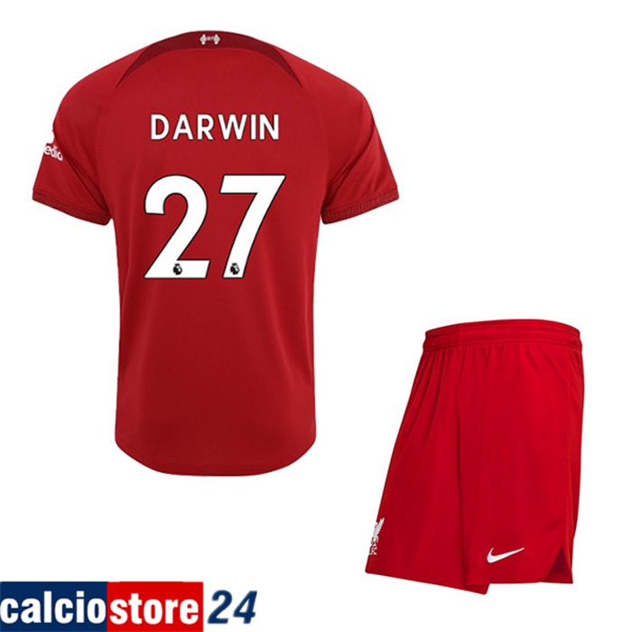 Maglie Calcio Liverpool (DARWIN #27) Bambino Prima 2022/23