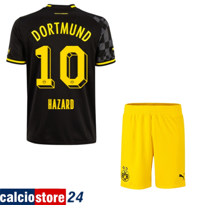 Maglie Calcio Dortmund BVB (HAZARD #10) Bambino Seconda 2022/23