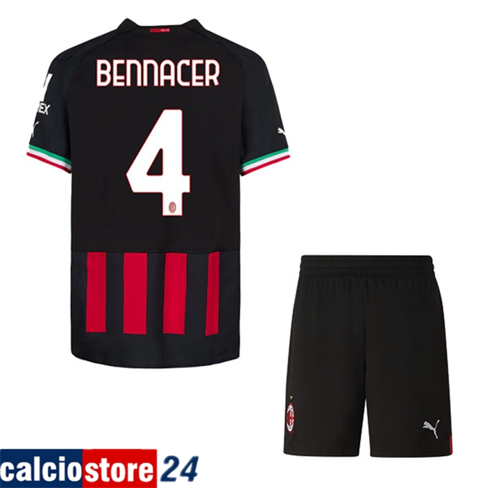 Maglie Calcio AC Milan (BENNACER #4) Bambino Prima 2022/23