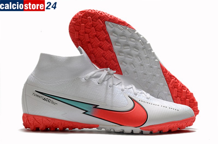 Nike Scarpe Da Calcio Mercurial Superfly 7 Elite MDS TF Bianco