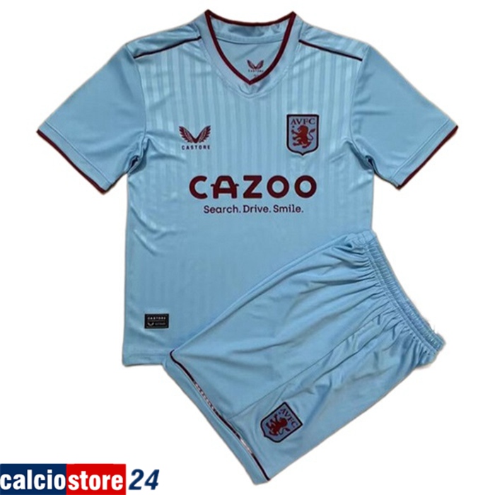 Nuova Maglie Calcio Aston Villa Bambino Seconda 2022/2023