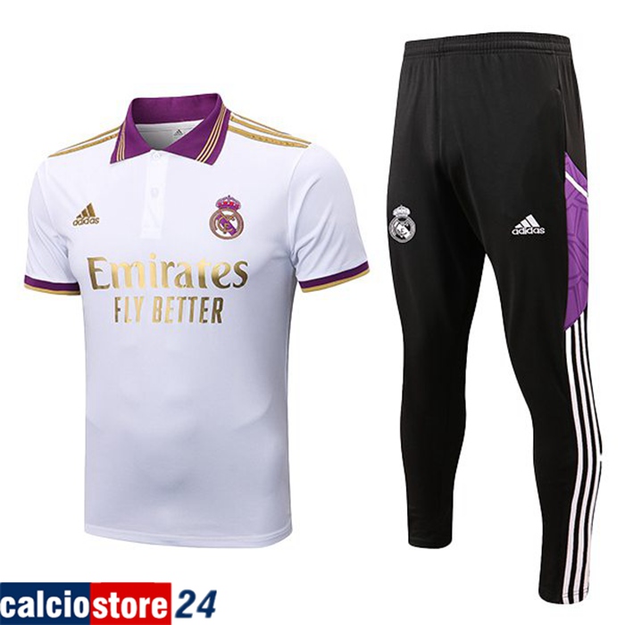 Kit Maglia Polo Real Madrid + Pantaloni Bianco 2022/2023