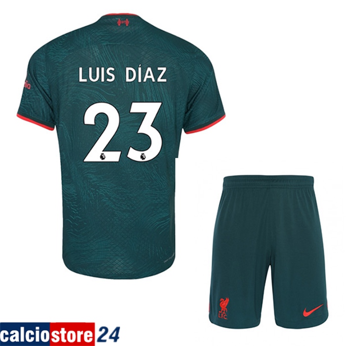 Maglie Calcio Liverpool (LUIS DIAZ #23) Bambino Terza 2022/2023