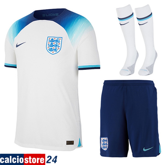 Kit Maglie Calcio Inghilterra Prima (Pantaloncini + Calzini) Coppa Del Mondo 2022