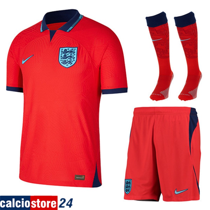 Kit Maglie Calcio Inghilterra Seconda (Pantaloncini + Calzini) Coppa Del Mondo 2022