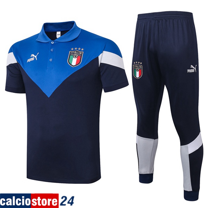 Nuove Kit Maglia Polo Italia + Pantaloni Blu 2020/2021
