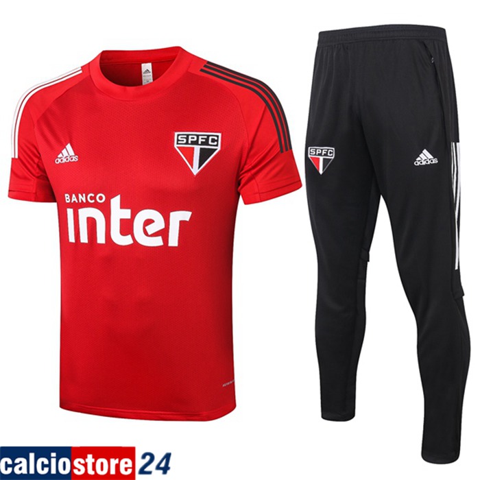 Nuove Kit Maglia Allenamento Sao Paulo FC + Pantaloni Rosso 2020/2021