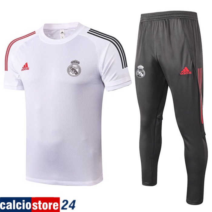 Nuova Kit Maglia Allenamento Real Madrid + Pantaloni Bianca 2020/2021