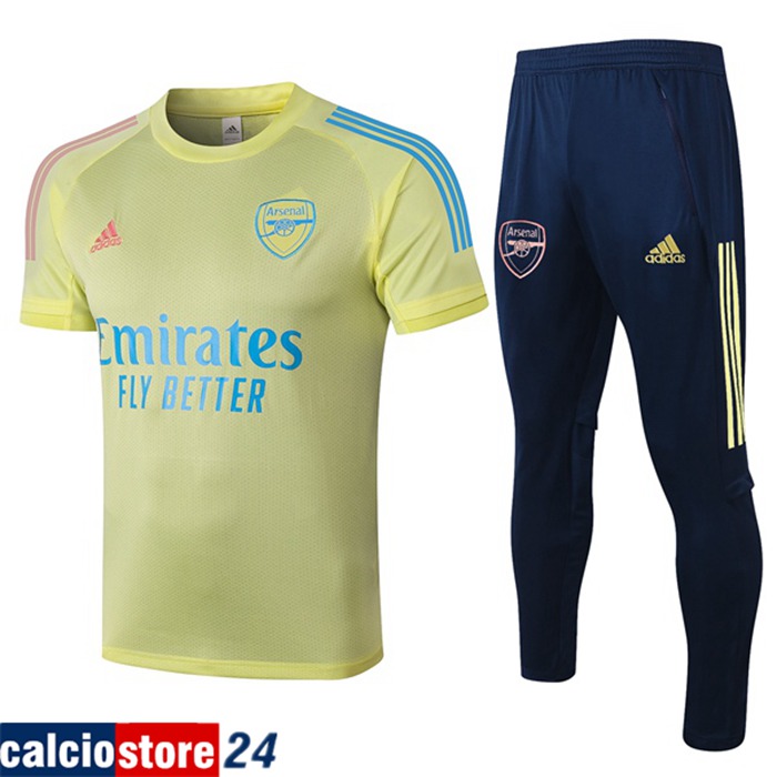 Nuova Kit Maglia Allenamento Arsenal + Pantaloni Giallo 2020/2021