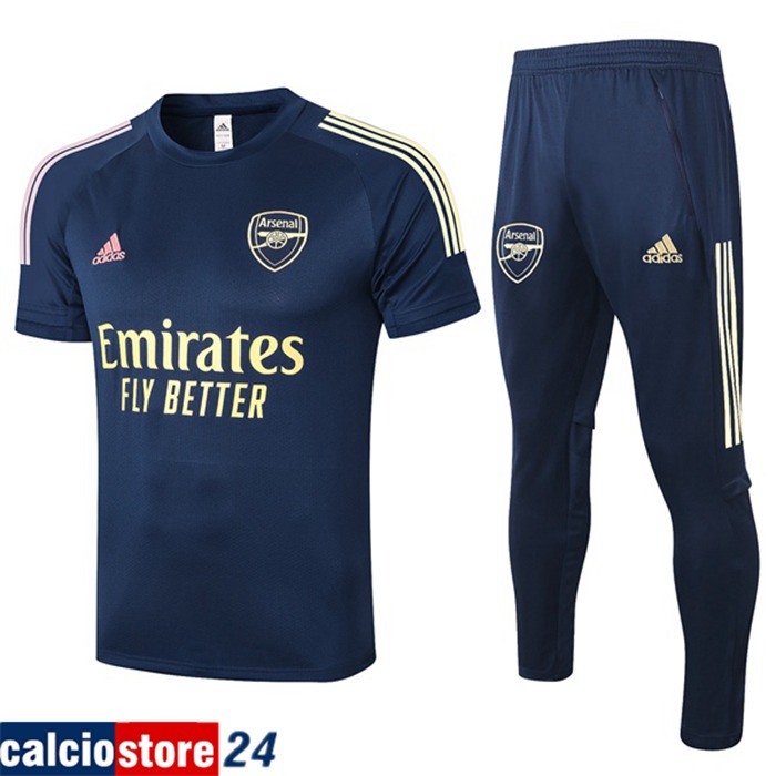 Nuova Kit Maglia Allenamento Arsenal + Pantaloni Blu Reale 2020/2021