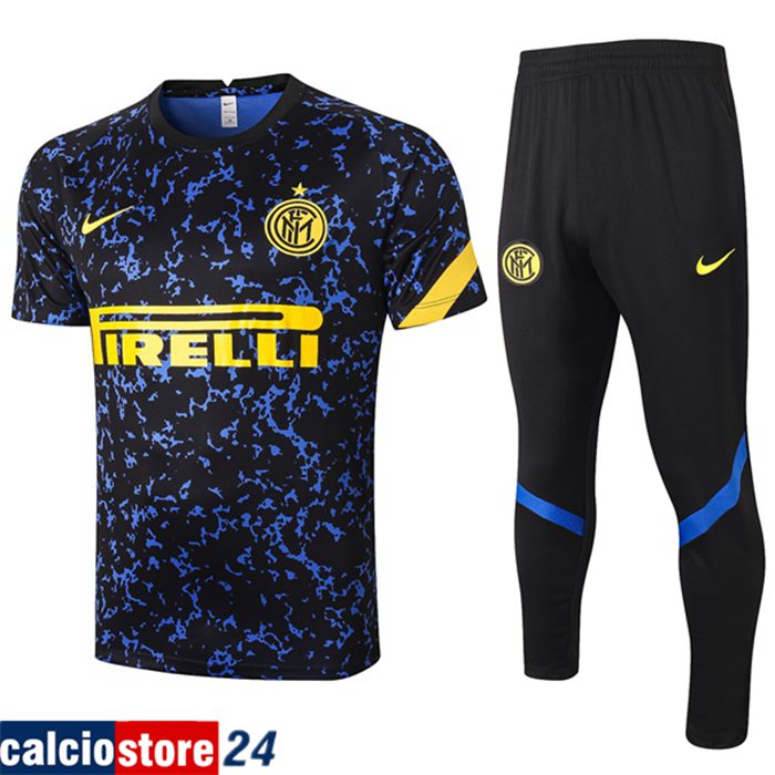 Nuova Kit Maglia Allenamento Inter Milan + Pantaloni Blu 2020/2021