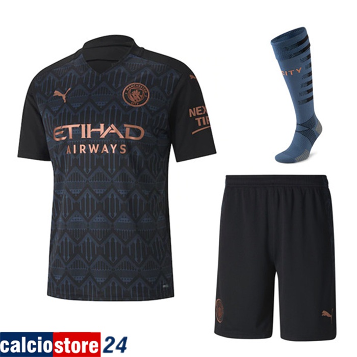 Nuova Seconda Maglia Manchester City (Pantaloncini+Calzettoni) Kit 2020/21