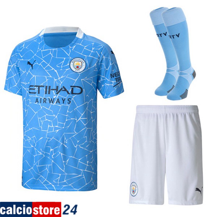 Nuova Prima Maglia Manchester City (Pantaloncini+Calzettoni) Kit 2020/21