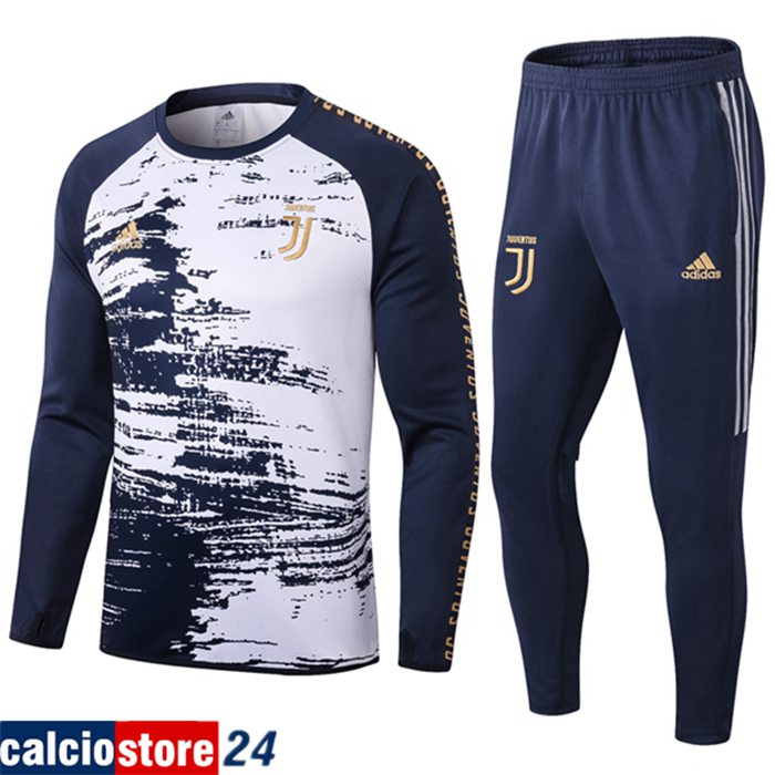 Nuova Insieme Tuta Calcio Juventus Blu Reale Bianca 2020/2021