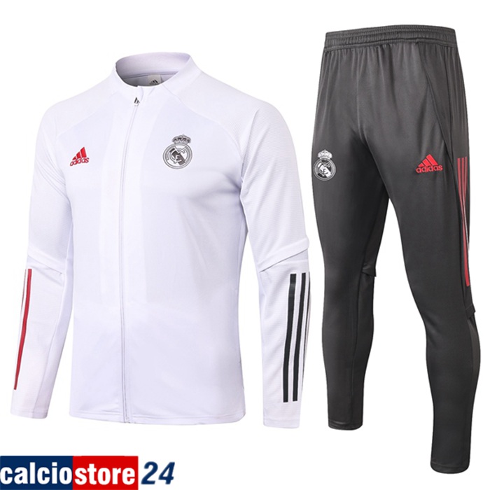 Nuova Insieme Tuta Calcio - Giacca Real Madrid Bianca 2020/2021 Nuova Insieme Tuta Calcio - Giacca Real Madrid Bianca 2020/2021