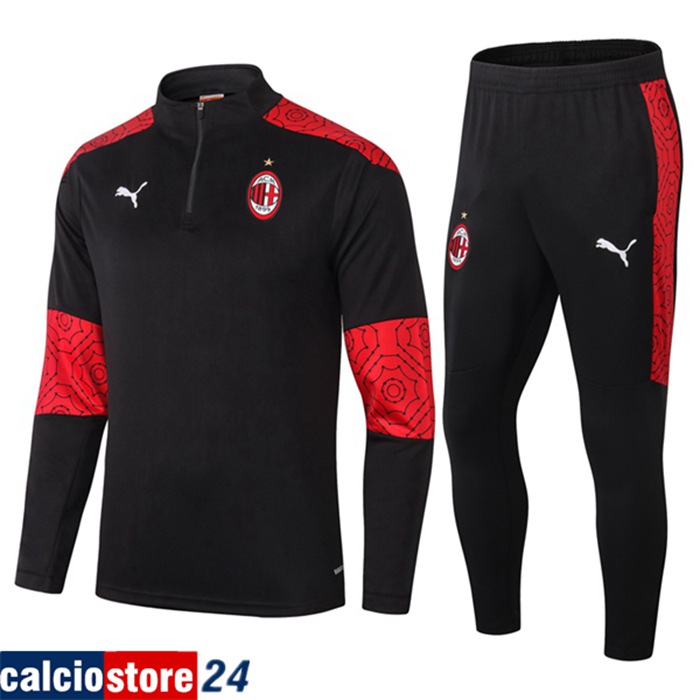 Nuova Insieme Tuta Calcio AC Milan Nero 2020/2021 Nuova Insieme Tuta Calcio AC Milan Nero 2020/2021