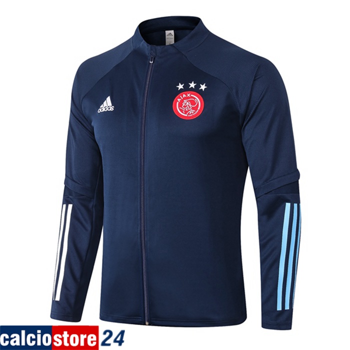 Nuova Giacca Calcio AFC Ajax Blu Reale 2020/2021 Nuova Giacca Calcio AFC Ajax Blu Reale 2020/2021
