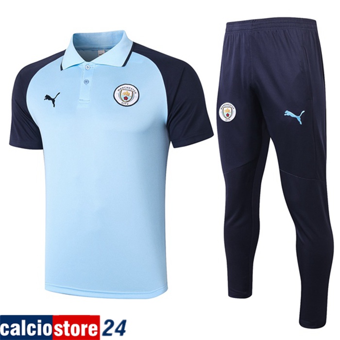 La Nuova Kit Maglia Polo Manchester City + Pantaloni Blu 2020/2021