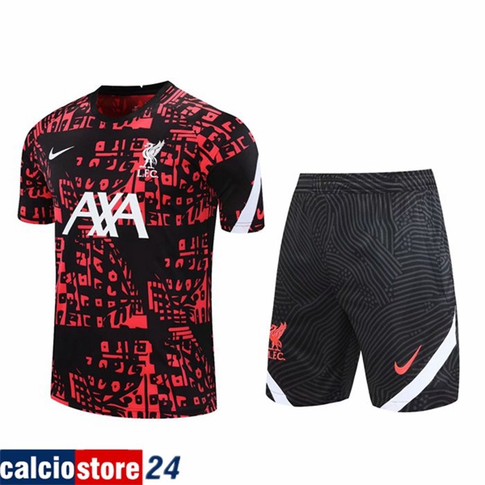 Nuova Kit Maglia Allenamento FC Liverpool + Pantaloncini Rosso 2020/2021
