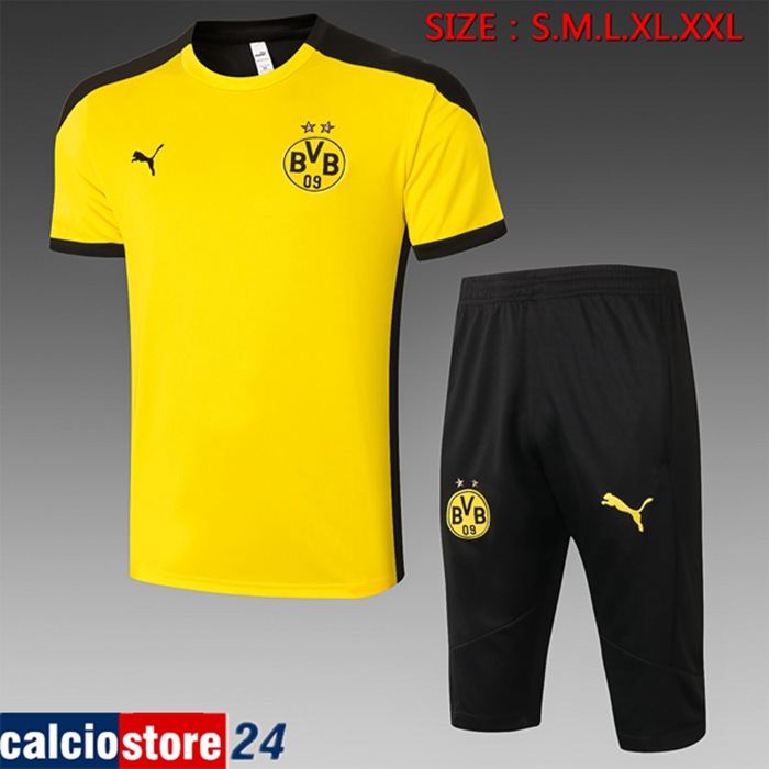 La Nuova Kit Maglia Allenamento Dortmund BVB + Pantalonii 3/4 Giallo 2020/2021