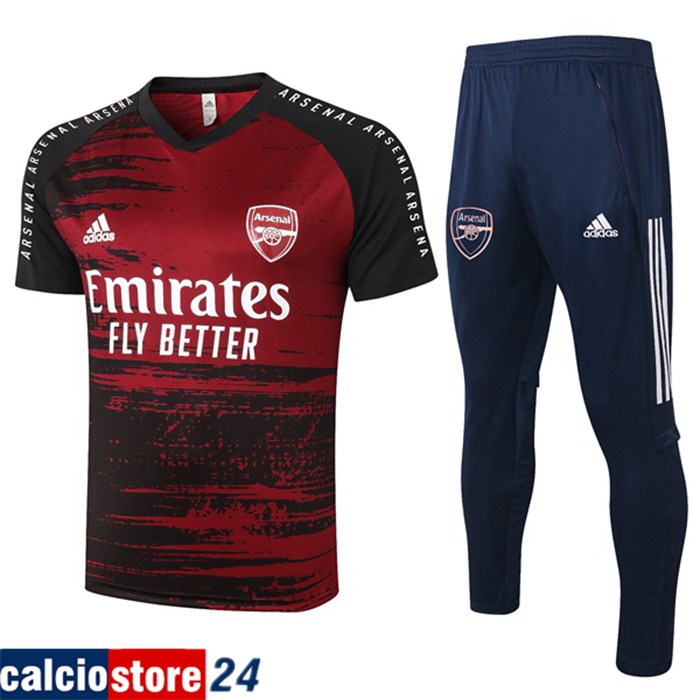 Nuova Kit Maglia Allenamento Arsenal + Pantaloni Rosso 2020/2021