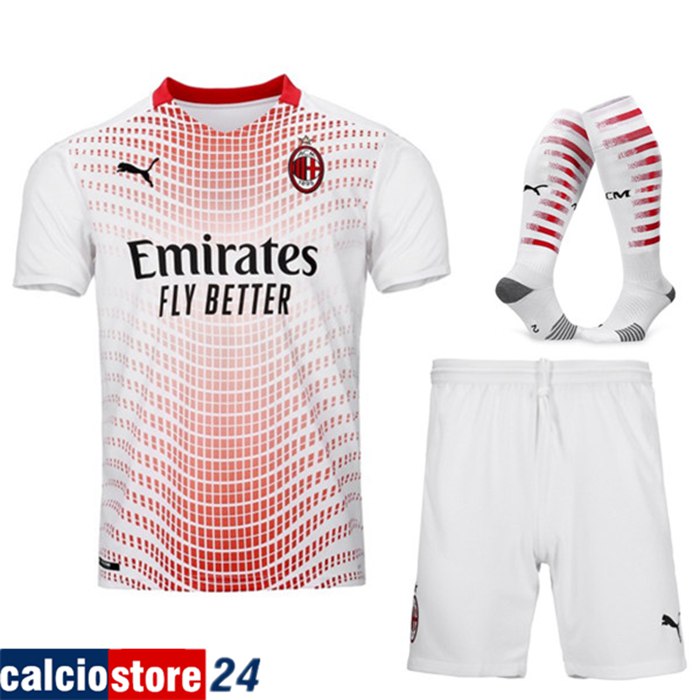 Kit Maglia Calcio AC Milan Seconda (Pantaloncini+Calzettoni) 2020/2021