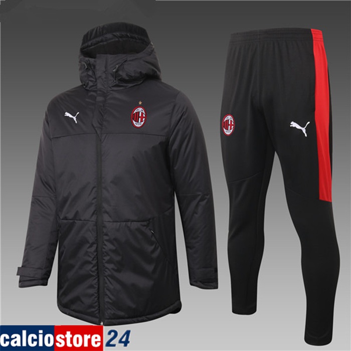 Nuove Piumino Calcio AC Milan Nero + Pantaloni 2020/2021