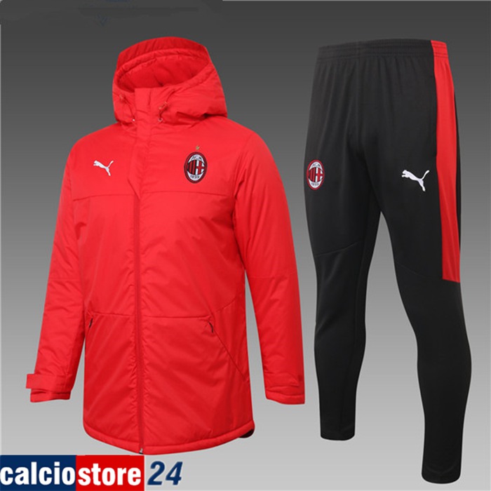 Nuova Piumino Calcio AC Milan Rosso + Pantaloni 2020/2021